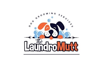 design animals dog grooming shop logo