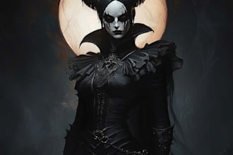 draw fantasy or dark creepy horror art illustration