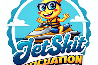 design high quality esport jet ski mascot logo with free source file