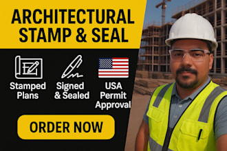 do texas fl ny tx ca architectural stamp plan seal for USA city permit approval