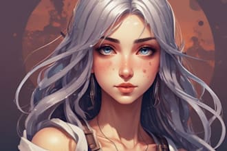 do original character in anime style art illustration