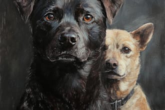 create pet cartoon portrait illustration