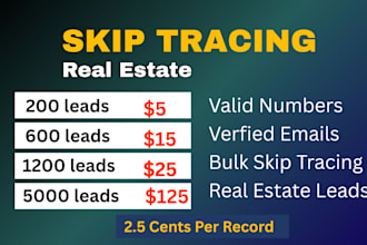 do real estate skip tracing and llc skip tracing in bulk