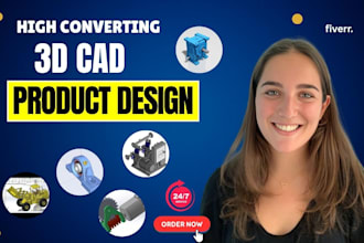 do 3d cad design,  product design, product rendering, and 3d product modelling
