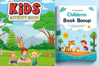 design children book illustration kids coloring book, book interior design