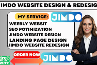 design or redesign jimdo website jimdo SEO setup landing page weebly website