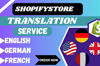 translate your shopify store language to english, french, and german
