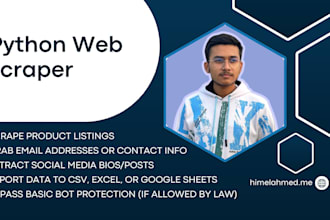 write a custom web scraping script using python