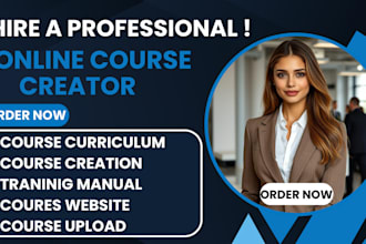 develop online course content, course curriculum training manual course website