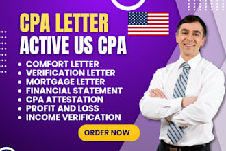 write verified CPA letter, income letter, expense ratio letter, mortgage letter