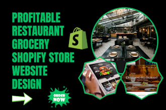 design stunning restaurant shopify store grocery coffee restaurant website