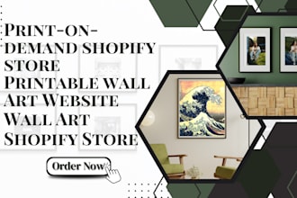 design wall art shopify store print on demand website
