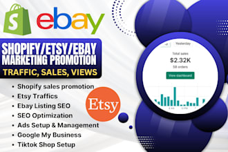 boost shopify etsy shop SEO ebay views marketing promotion shopify sales manager