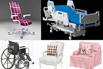 render 3d furniture product model cad 3d interior industrial design in 3ds max