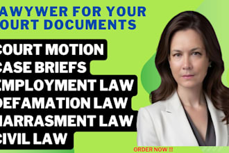 draft legal motions or petitions on divorce, alimony or child custody, family