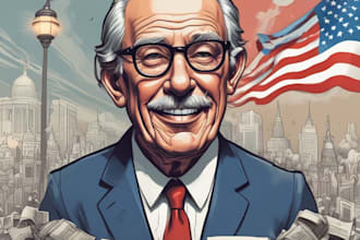 make stylized political caricature illustration cartoon