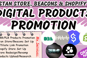 promote master resell right courses, set up stan store and beacons marketing