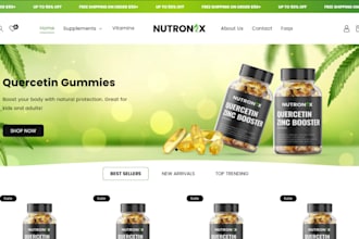 build private label health supplement shopify store nutrition supplement website