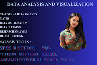 do statistical data analysis and visualization with spss,tableau,r,python,excel