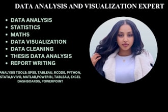 do statistics,data analysis,data visualization in spss,tableau,r,excel,python