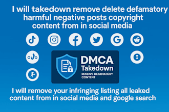 send dmca takedown notice from google tiktok reddit instagram facebook and x