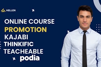 promote udemy online course, kajabi , teachable , thinkific course upload