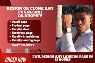 clone shopify landing page funnelish product page or advertorial page