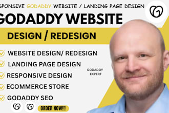 do godaddy website, godaddy design and redesign, godaddy landing page