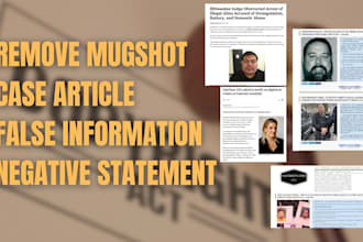 permanently remove mugshots,cases,article,bad news, delete negative links google