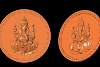 sculpt 3d coin model cnc design bas relief jewelry design 3d pendant 3d printing
