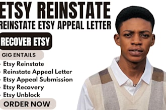 etsy reinstatement appeal letter to recover block suspended etsy account