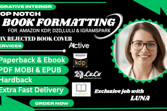 format book and layout design for kindle, kobo website