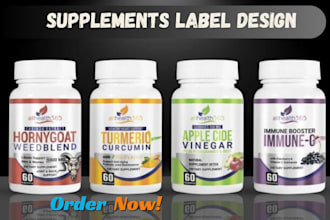 design a premium shopify store supplements label design brand product package