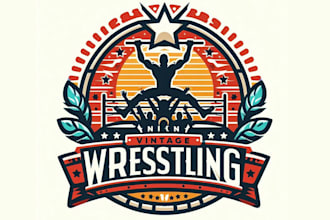design a bold wrestling mascot logo packed with power