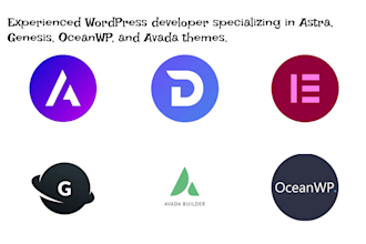 create a website using wordpress astra , avada or divi theme