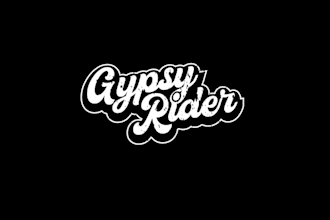 design female motorcycle camper traveler logo