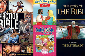 illustrate bible theme children story book illustration kids short bible stories