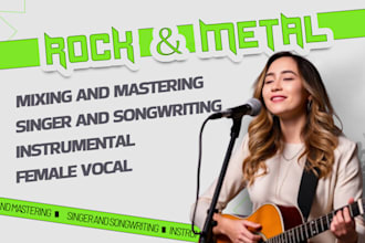write and sing pop, rock, metal song in english or spanish