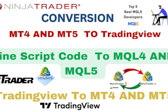 code and  convert tradingview pinescript indicator or expert advisor for mt4 mt5