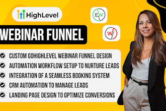 build gohighlevel webinar funnel saas automation workflow and booking system