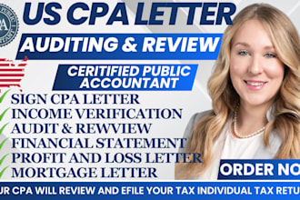 prepare and sign CPA certified financial audit, US CPA, comfort letter
