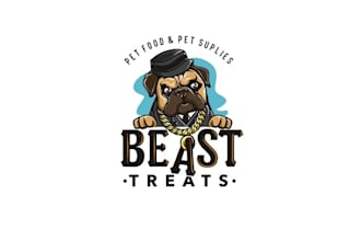 design fun creative pet food supply logo
