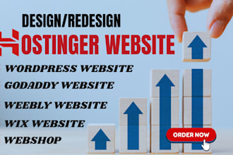 design, redesign hostinger website, webshop, weebly, wix ecommerce, godaddy site