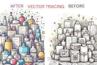 create a vector line art any product outline drawing   illustration