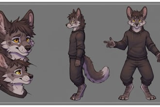 draw furry reference sheet, fursona, furry art, oc, character design furry nsfw