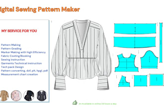 be your sewing pattern maker, pdf pattern, dxf pattern