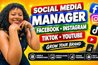 be your soical media marketing manager social media content creator and posting