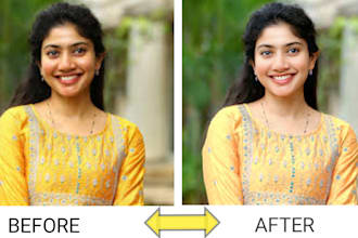 do professional blurry portrait retouching and photo editing