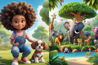 illustrate children story book illustration, children story book illustration