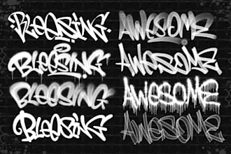 create custom name  graffiti tag spraypaint texture